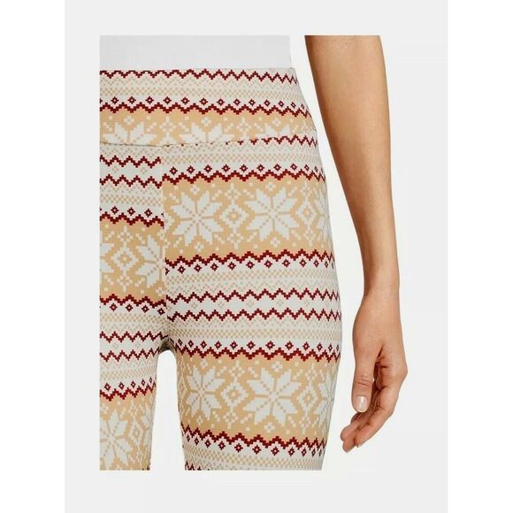 Time and True High Rise Fitted Leggings Size L (12-14) NWT Fairisle - Picture 4 of 5